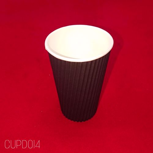 Picture of 500 X 500ML BLACK RIPPLE HOT CUP 16oz 