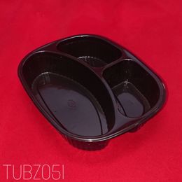 Picture of 250 X T731 3 DIV BLK OVAL MEAL TRAY  